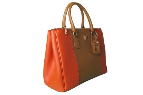 2014 Prada saffiano calfskin tote bag BN1786 orange&apricot